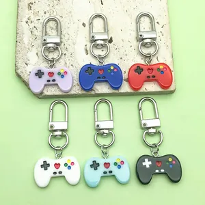 6 Stück Mini-Videospiel-Controller Schlüsselanhänger-Set Harz Gamepad Anhänger Für Rucksack Autoschlüssel Gaming Geschenk Zubehör