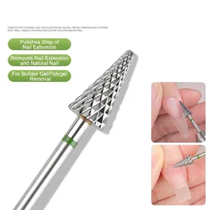Professional Tungsten Steel Nail Drill Bit Umbrella Shape C Coarse Tooth For Electric Manicure Machine Nail Polishing Tool