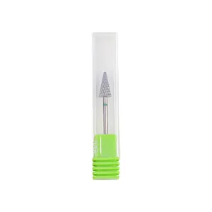 Professional tungsten steel nail drill bit umbrella shape for manicures with green base