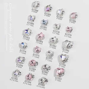 Exquisite nail art pile drill charms in various shapes with pearls and measurements
