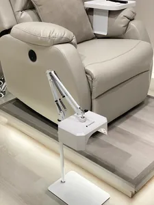 White professional adjustable floor-standing UV LED nail lamp for pedicure and skin care