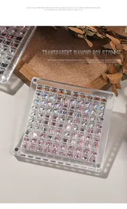 Boîte de rangement en acrylique transparent à 100 grilles pour diamants