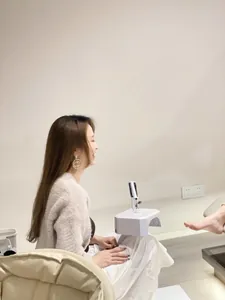 Professional 36W UV LED pedicure nail lamp shown in a real salon usage scenario