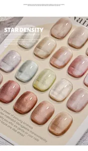 Échantillons de gel pour ongles œil de chat multicolores avec fini perlé étincelant