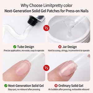 Vaste patchgel voor kunstnagels vergelijking tussen tube en pot applicatie van gel