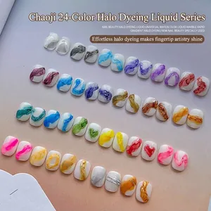 Professional Nail Halo Dyeing Liquid Marble Effect Watercolor Blossom Polish Rapid Gradient Manicure Art Decoration For Salon Women