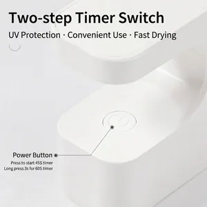 Tragbare weiße Mini UV LED Nagellampe mit 45s/60s Timer für schnelles Trocknen.