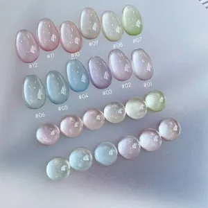 Limitpretty Sparkling Cat Eye Gel Polish Soft Nude Tone Crystal Clear Magnetic Nail Gel For Nail Art Women Manicure
