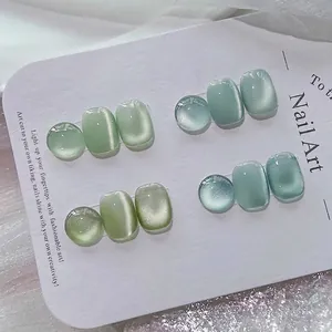 Munt Mambo Stijl Kattenoog Nagel Gellak Glasparel Textuur UV LED Soak Off Magnetisch Sprankelend Glitter Nagellak Zomer