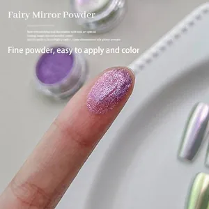 Poudre à ongles miroir magique de fée pour une décoration d'ongles chromée