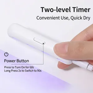 Portable UV LED nail lamp with 60s/90s timer for quick drying gel polish