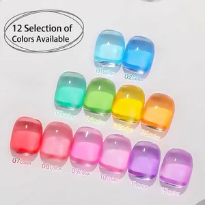 Vernis à Ongles en Gel Candy Glass Translucide Effet Ambre Glacé Oeil de Chat Magnétique UV LED Soak Off pour Femme Printemps Été Style Dopamine