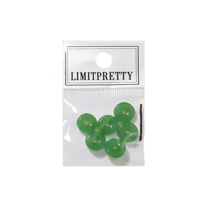 Green jade donut Ping'an buckle nail art charms in professional white brand packaging