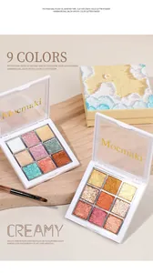 Vista detallada de las paletas de esmalte de gel con purpurina de 9 colores