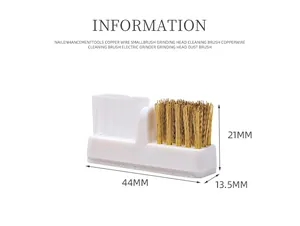 Brosse de nettoyage pour forets à ongles, poils en nylon et cuivre, 44 mm x 13,5 mm