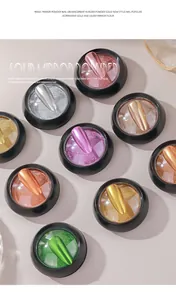 Multi-color solid magic mirror powder for nails with metallic chrome finish