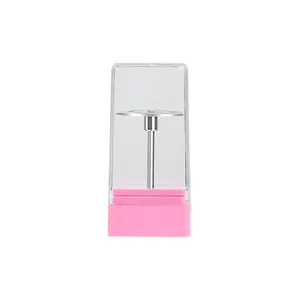 Punta per fresa per unghie a forma di cuore per manicure russa con custodia rosa