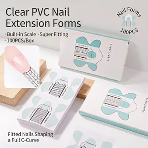 Forme per Allungamento Unghie in PVC Trasparente Professionali Adesivi per Guida alla Scala del Costruttore in Gel UV Acrilico