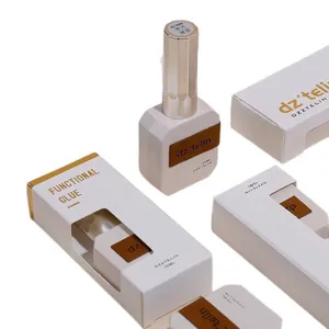 Professional 15ml nail polish functional glue set in white and gold packaging