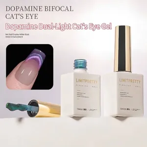 Dopamine bifocal cat eye nail gel polish set with shimmering effect for DIY nail art