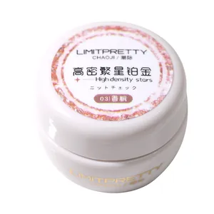 Champagne high-density glitter nail gel in 5g jar for professional salon use