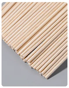 Macro detail of smooth wooden handles for professional nail art cotton swabs