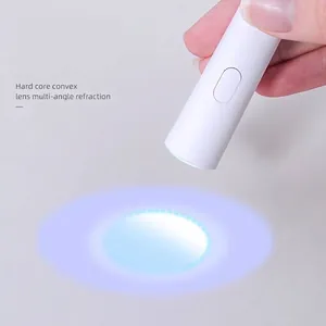 White handheld portable rechargeable mini LED UV nail lamp for quick drying at home