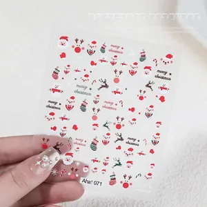 High-quality 3D embossed Christmas nail stickers with Santa Claus and reindeer!