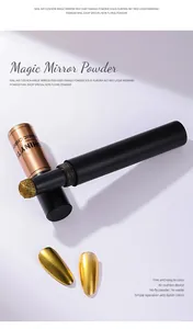 Goldfarbener Chrom-Nagelpuderstift mit Luftkissen-Applikator für glänzende Nägel