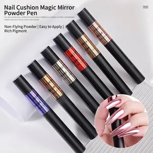 Feste Magische Spiegel Nagel Puder Pen Holographisch Aurora Chrom Pigment Metallisch Laser Meerjungfrau Effekt Profi Nagelkunst Werkzeug