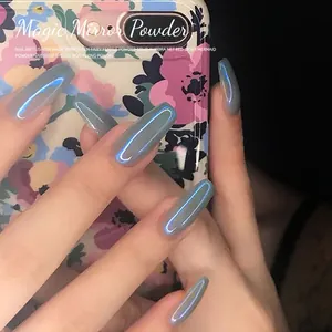 Holografischer Magic Mirror Puder-Stift mit Chrom-Aurora-Meerjungfrau-Effekt für Nägel