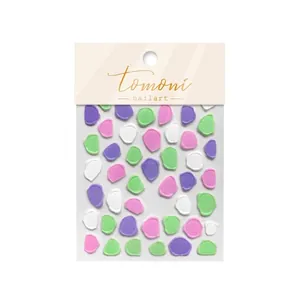 Professional 3D embossed wax seal nail art stickers in jelly macaron colors, model MS421