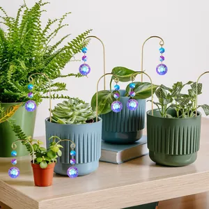 Crystal Suncatcher Hanging Ornament Rainbow AB Coating Crystal Ball Prisms Window Hanging Decoration Garden Stake Gift