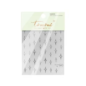 Zilveren ster nagelstickers met strassteentjes voor elegante 3D nail art decor