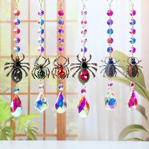 Acchiappasole in Cristallo per Halloween Natale Decorazione Ragno Scarafaggio Ape Lega Strass Pendente in Cristallo Casa