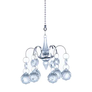Elegant decorative octopus crystal chandelier pendant with faceted balls and silver chain