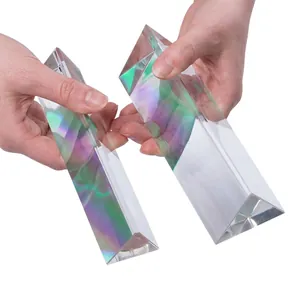 Prisma Triangolare in Vetro Ottico K9 Accessori Fotografici Arcobaleno Spettro Insegnamento della Fisica Esperimento Scientifico Prisma Decorativo