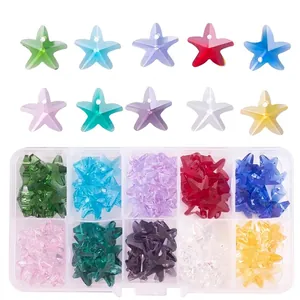Gefacetteerde Kristallen Kralen Voor Het Maken Van Sieraden Pruimenbloesem Ster Kruis Vorm DIY Armband Ketting Hangers Gemengde Kleuren Accessoires