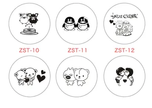 Selection of 6 cartoon engraving patterns for personalized crystal gift customization