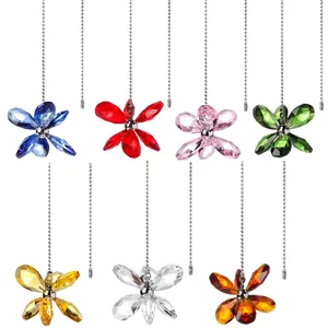 Adorno Colgante de Flor de Cristal Facetado Atrapasol para Ventanas Cadena para Ventilador de Techo Accesorio Decoración Hogar Jardín