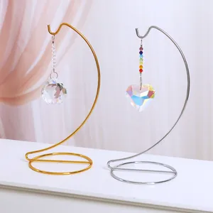 Atrapasol de Cristal Adorno de Escritorio Con Soporte de Hierro Prisma Colgante de Bola de Cristal Facetado de Corazón Decoración