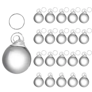 Ensemble de pendentifs en verre transparent avec anneaux métalliques déco