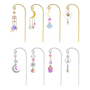 Set di 8 acchiappasole in cristallo con paletti oro e argento per decorazioni giardino