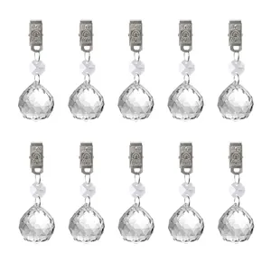 Set di 10 pesi per tovaglia in cristallo con clip per decorazione tavola.