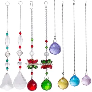 Kristallen Zonnevanger Lotus Hanger Hangend Ornament Gefacetteerde Bal Prisma Regenboogmaker Voor Tuin Verlichting Kerstboom Huisdecoratie