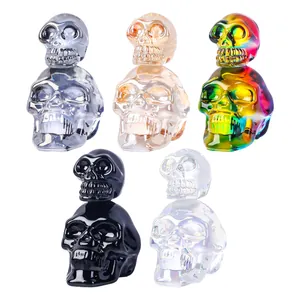 Set bunter Kristall-Doppeltotenköpfe für die Halloween-Heimdekoration