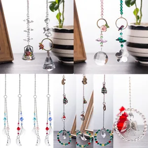 Crystal Suncatcher Christmas Pendant Hanging Decor Crystal Moon Angel Flower Window Decor Ornament Rainbow Maker