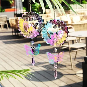 Kristall Sonnenfänger Windspiel Schillernd Metall Schmetterling Kolibri Baum Des Lebens Hängende Deko Garten Fenster Deko