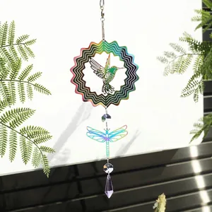 Irisierendes Kolibri- und Libellen-Sonnenfänger-Windspiel für den Garten