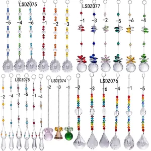 Mehrfarbiger K9 Weißer Kristall Suncatcher Hänger Mehrseitig Geschliffene Glasprismen Für Weihnachtsbaum Fenster Deko